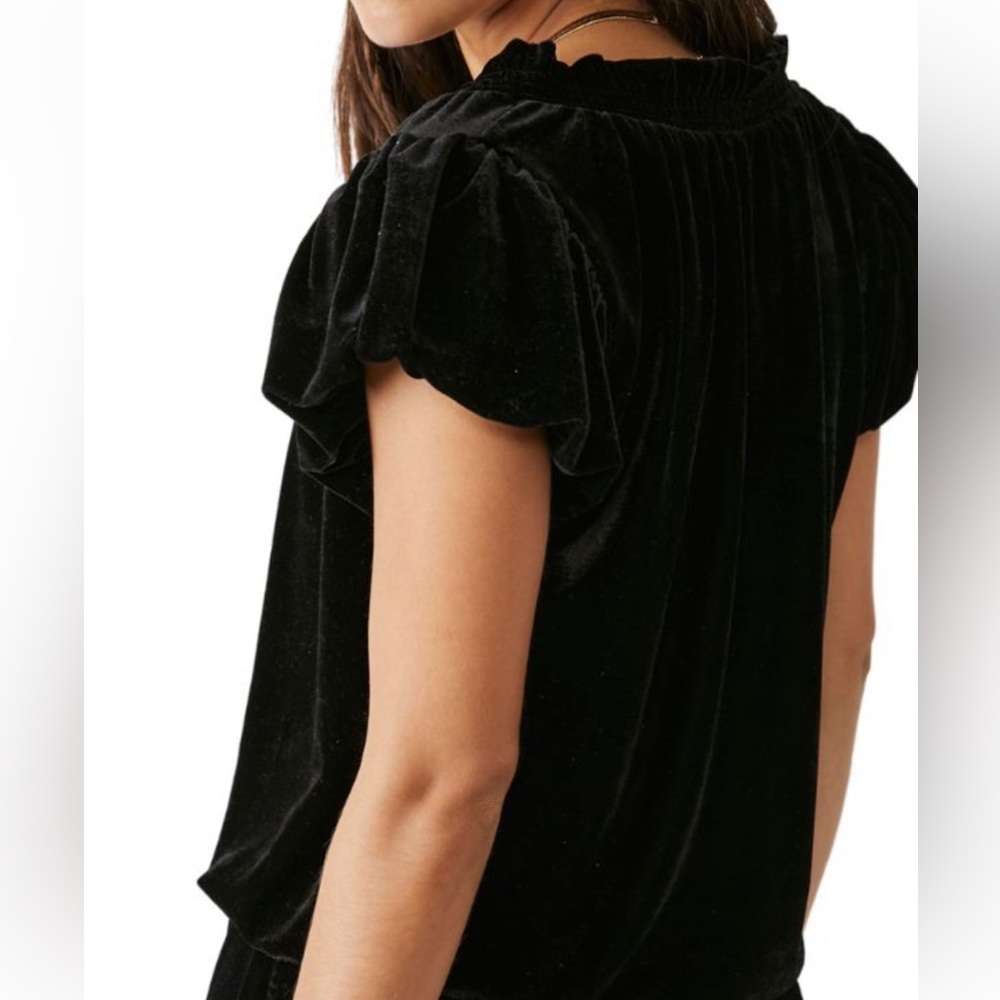 NWT FREE PEOPLE TERESE TOP IN BLACK - Picture 4 of 10